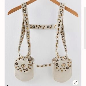 Free People Drops Of Jupiter Studded Harness Cream M/L